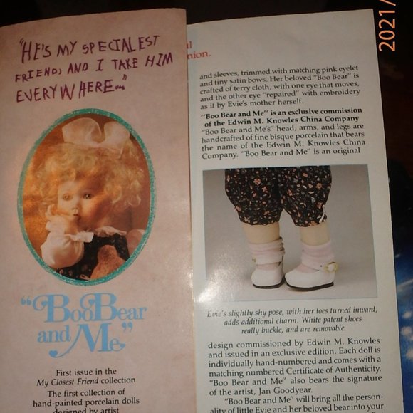 Boo Bear & Me by Jan Goodyear 1991 Edwin M Knowles - Picture 4 of 11